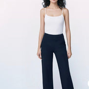 High Waist Stretch Wide Pants - Elegant Comfort in Everyday Life
