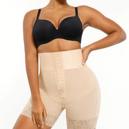 High-waisted flat-belly sculpting shorts