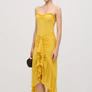 Womens Ruffled Halter Dress