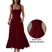 Women's Solid Color Tie-Strap Dress