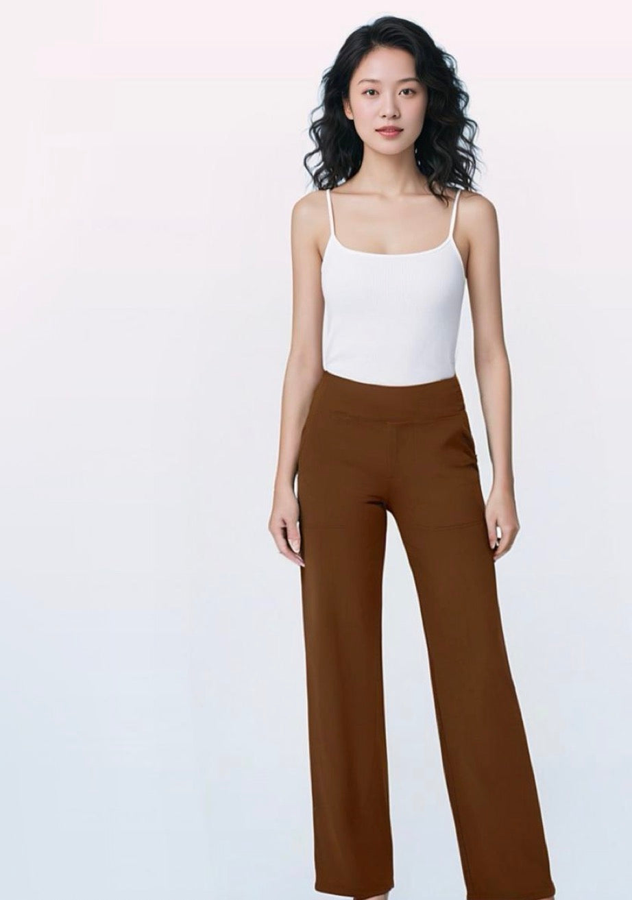 High Waist Stretch Wide Pants - Elegant Comfort in Everyday Life
