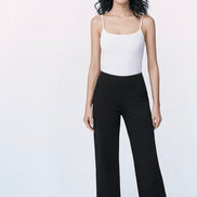 High Waist Stretch Wide Pants - Elegant Comfort in Everyday Life