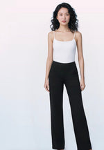 High Waist Stretch Wide Pants - Elegant Comfort in Everyday Life