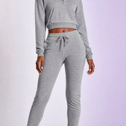 Sweat-shirt Court à Demi-Zippé pour Femme - Bleu Royal