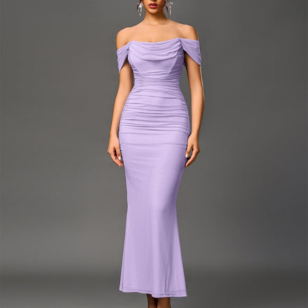 Fishbone Mesh Pleated Bodycon Dress