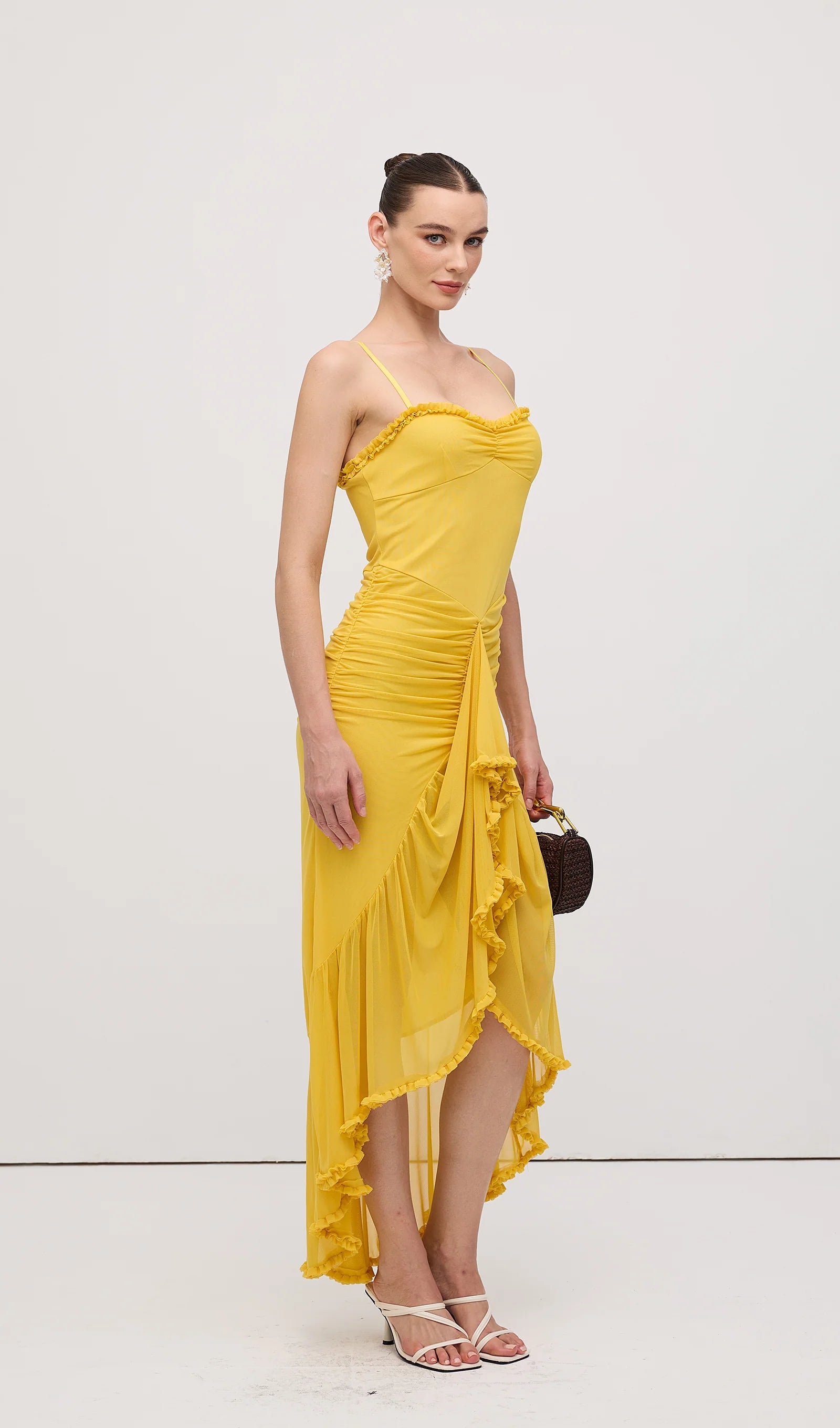 Womens Ruffled Halter Dress