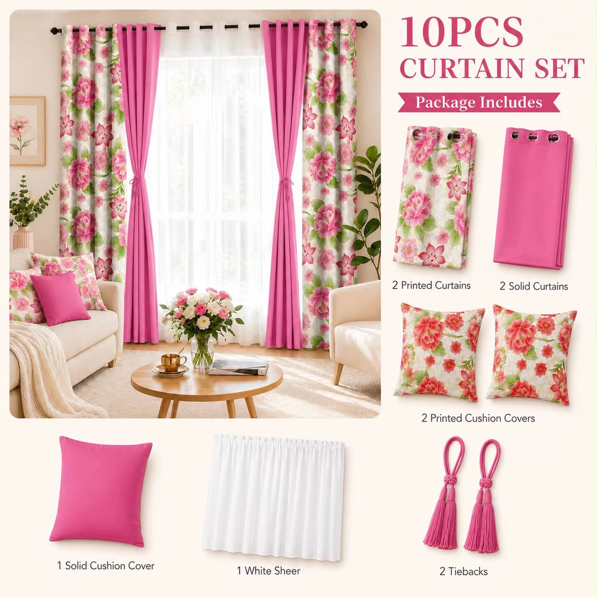 10 PCS Curtain set
