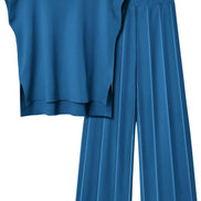 Women's Knitted Vest and Wide-Leg Pants Set