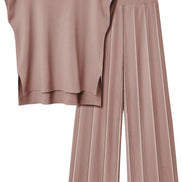Women's Knitted Vest and Wide-Leg Pants Set