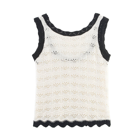 Women's Color Block Knit Vest and Skirt