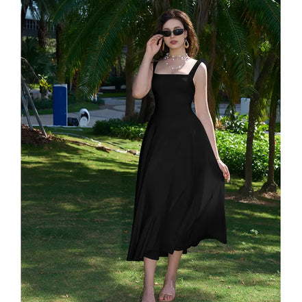 Women's Solid Color Tie-Strap Dress