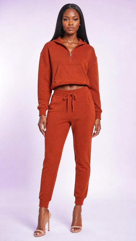 Sweat-shirt Court à Demi-Zippé pour Femme - Bleu Royal