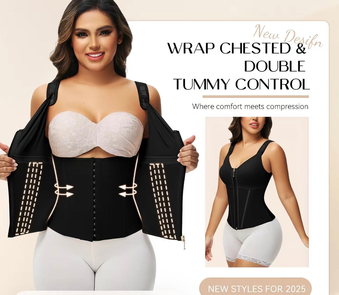 Shapewear for Women with Bra Tummy Control Girdle Workout Shapewear with Adjustable Shoulder Straps