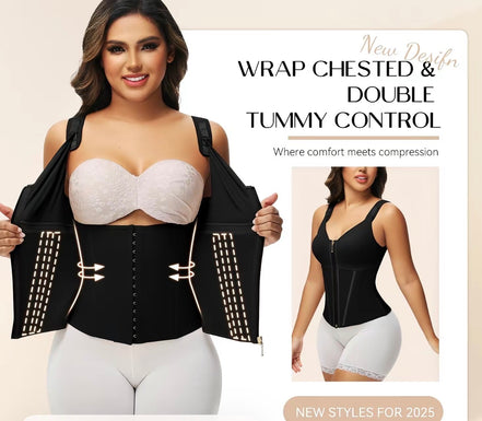 Shapewear for Women with Bra Tummy Control Girdle Workout Shapewear with Adjustable Shoulder Straps