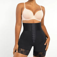 High-waisted flat-belly sculpting shorts