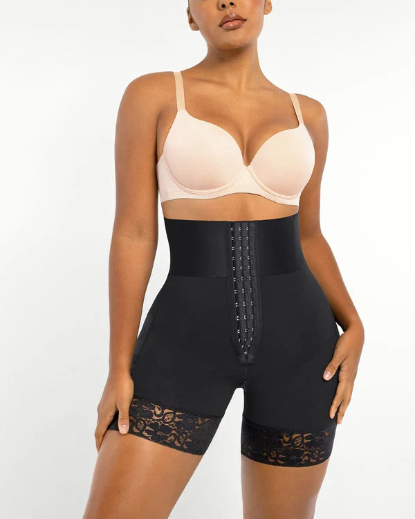High-waisted flat-belly sculpting shorts