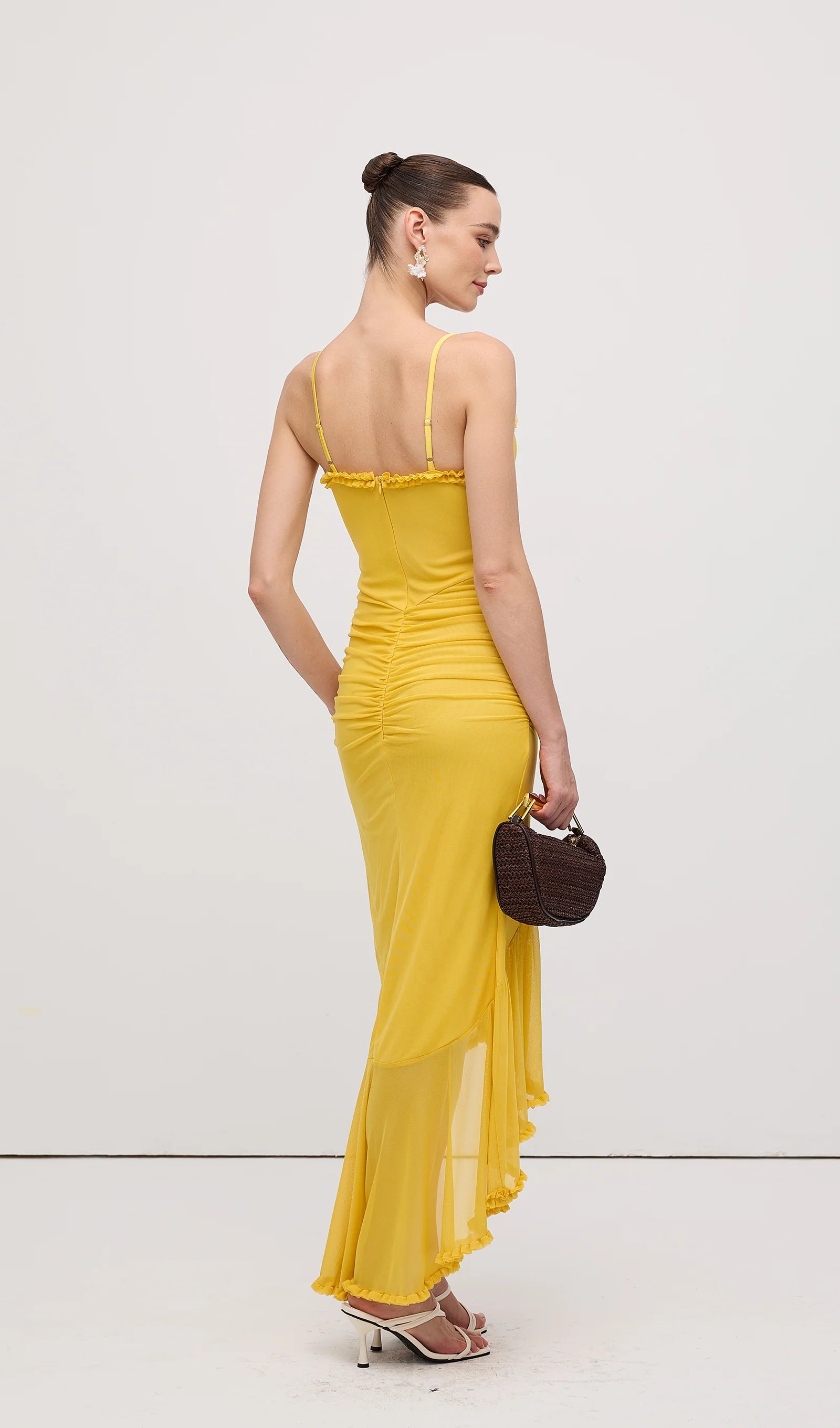 Womens Ruffled Halter Dress