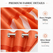 Modern Luxury 3 Piece Curtain Set with Geometric Pattern - 52x94 Window Drapes, 
10 Colors Available