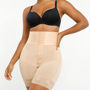 High-waisted flat-belly sculpting shorts