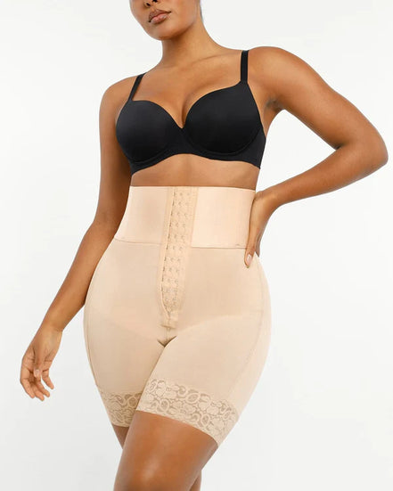 High-waisted flat-belly sculpting shorts