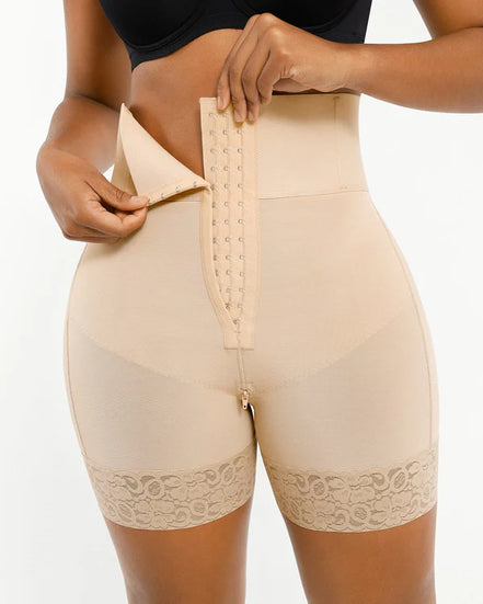 High-waisted flat-belly sculpting shorts