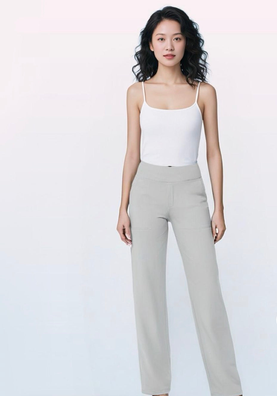 High Waist Stretch Wide Pants - Elegant Comfort in Everyday Life