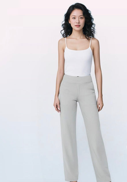 High Waist Stretch Wide Pants - Elegant Comfort in Everyday Life