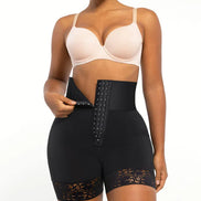High-waisted flat-belly sculpting shorts