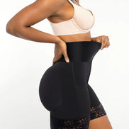 High-waisted flat-belly sculpting shorts