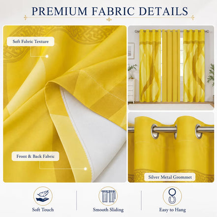 Modern Luxury 3 Piece Curtain Set with Geometric Pattern - 52x94 Window Drapes, 
10 Colors Available