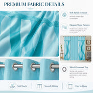 Modern Luxury 3 Piece Curtain Set with Geometric Pattern - 52x94 Window Drapes, 
10 Colors Available