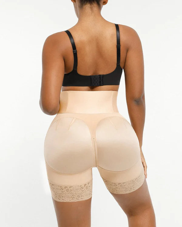 High-waisted flat-belly sculpting shorts