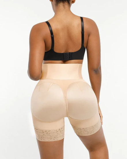 High-waisted flat-belly sculpting shorts