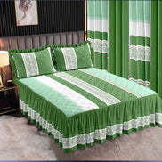 7-Piece King Comforter Set – Burnt Embroidered Quilted Coverlet + 4 Curtains
