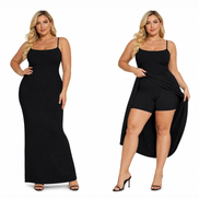 Lena Ribbed 2-in-1 Maxi Dress