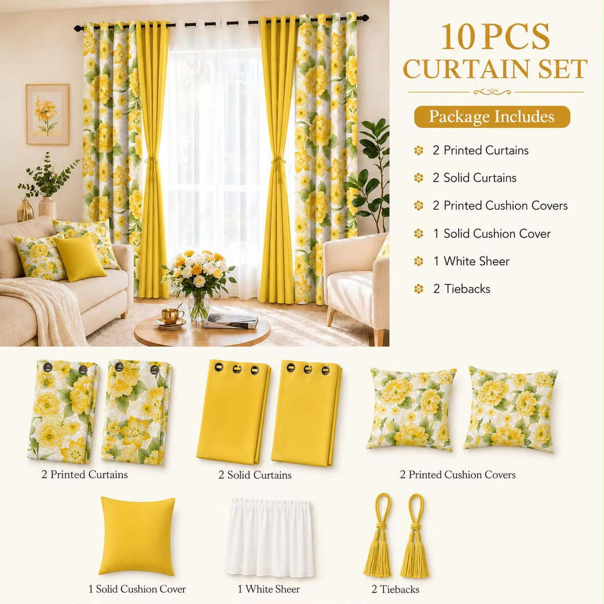 10 PCS Curtain set
