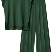 Women's Knitted Vest and Wide-Leg Pants Set