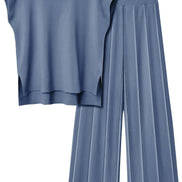 Women's Knitted Vest and Wide-Leg Pants Set