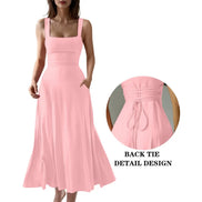 Women's Solid Color Tie-Strap Dress
