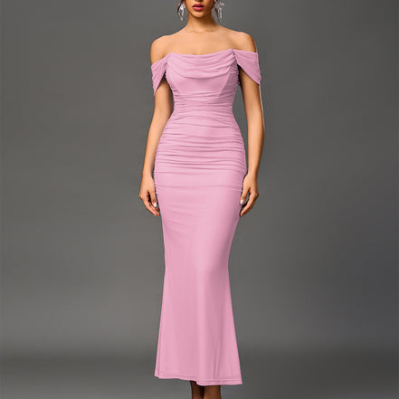 Fishbone Mesh Pleated Bodycon Dress