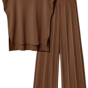 Women's Knitted Vest and Wide-Leg Pants Set