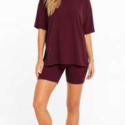 Crewneck Two-Piece Set For Women Summer  Casual Oversized  Split Hem Shirts