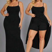 Lena Ribbed 2-in-1 Maxi Dress