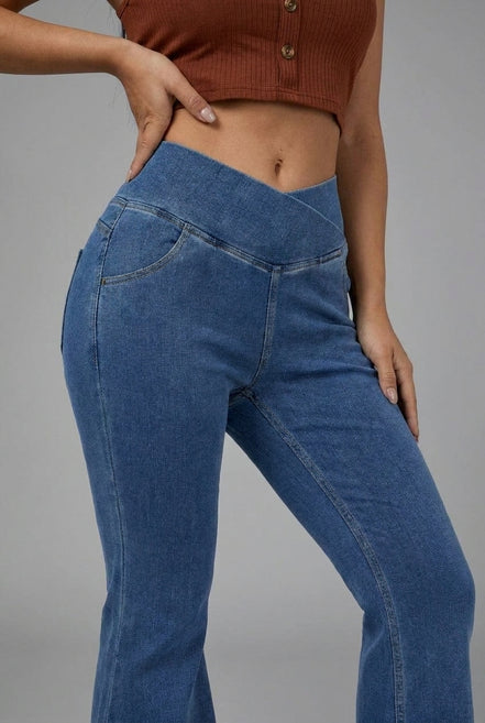 Luca High-Waisted Flared Denim Pants