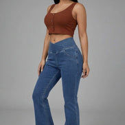 Luca High-Waisted Flared Denim Pants